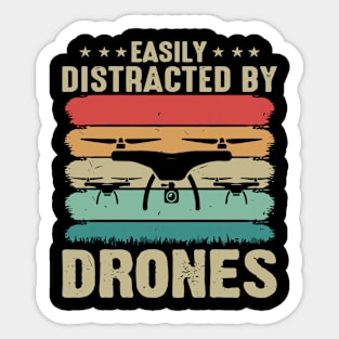 Easily Distracted By Drone Vintage Sticker